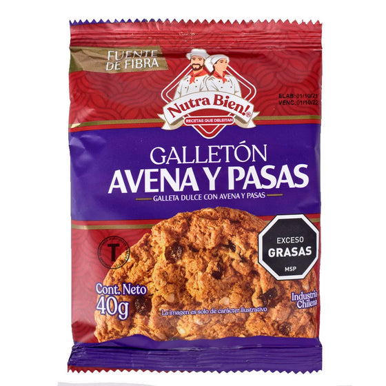 GALLETON AVENA Y PASAS NUTRA BIEN 40GR