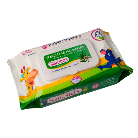 Toallas húmedas Simonds Aloe Vera 60un.