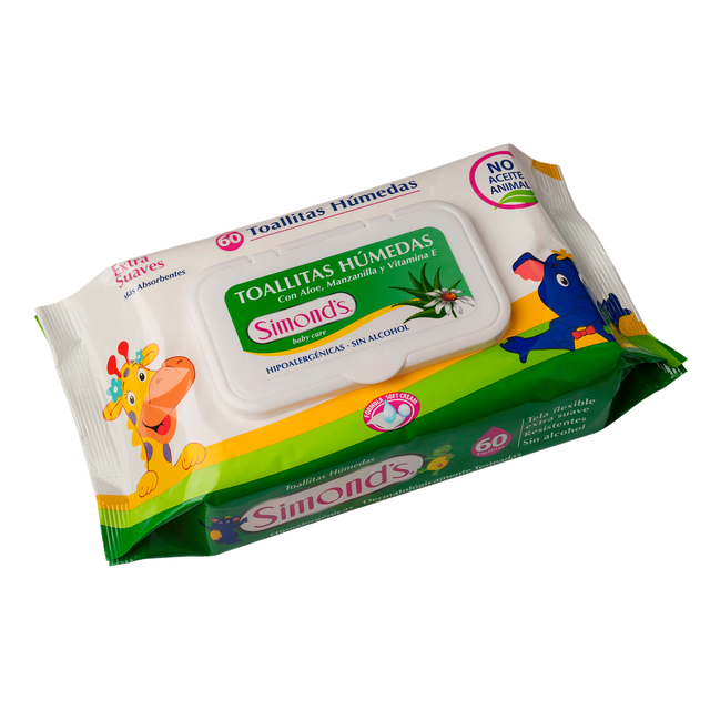 Toallas húmedas Simonds Aloe Vera 60un.