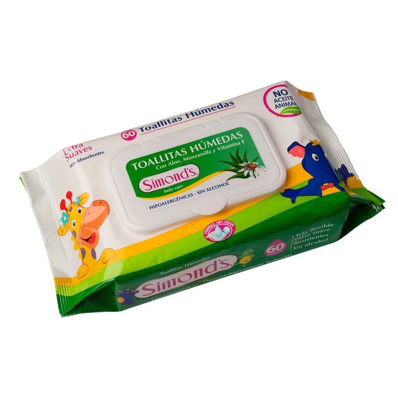Toallas húmedas Simonds Aloe Vera 60un.