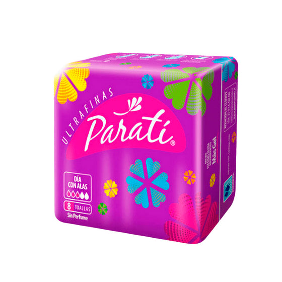 TOALLAS HIGIÉNICAS PARATI ULTRAFINA CON ALAS 8 UNIDADES