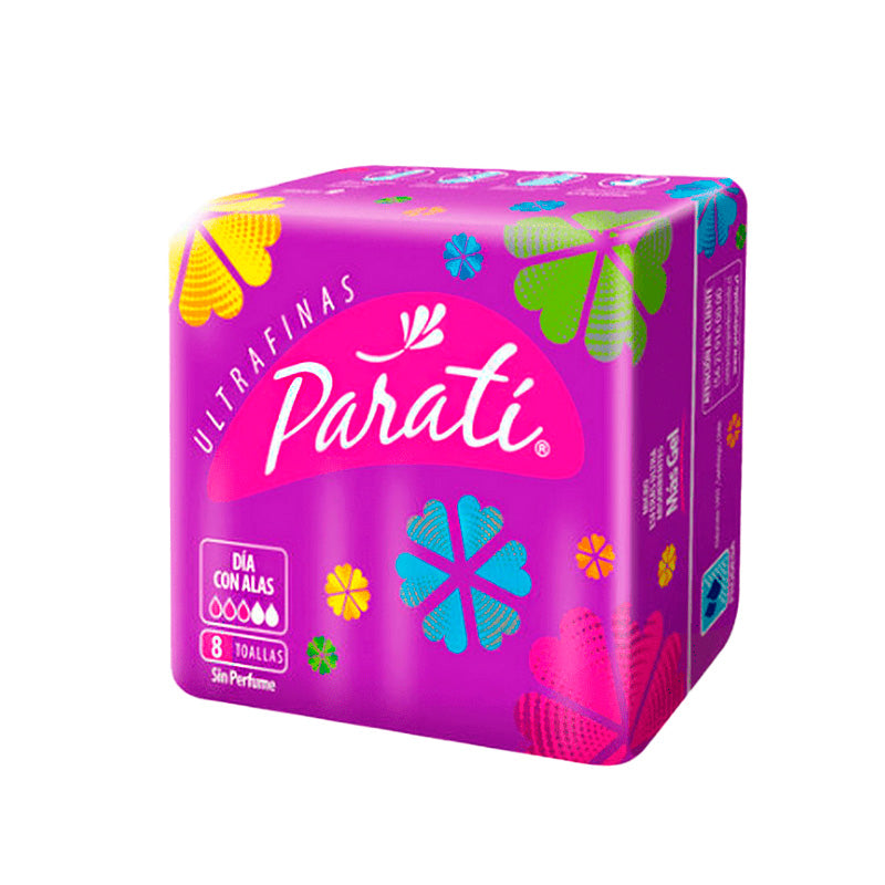 TOALLAS HIGIÉNICAS PARATI ULTRAFINA CON ALAS 8 UNIDADES