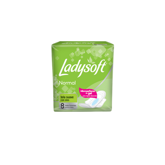 TOALLAS HIGIENICAS LADYSOFT NORMAL TELA SUAVE 8 UNIDADES