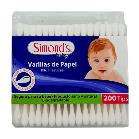 COTONITOS SIMOND'S BABY VARILLAS DE PAPEL 200 TIPS