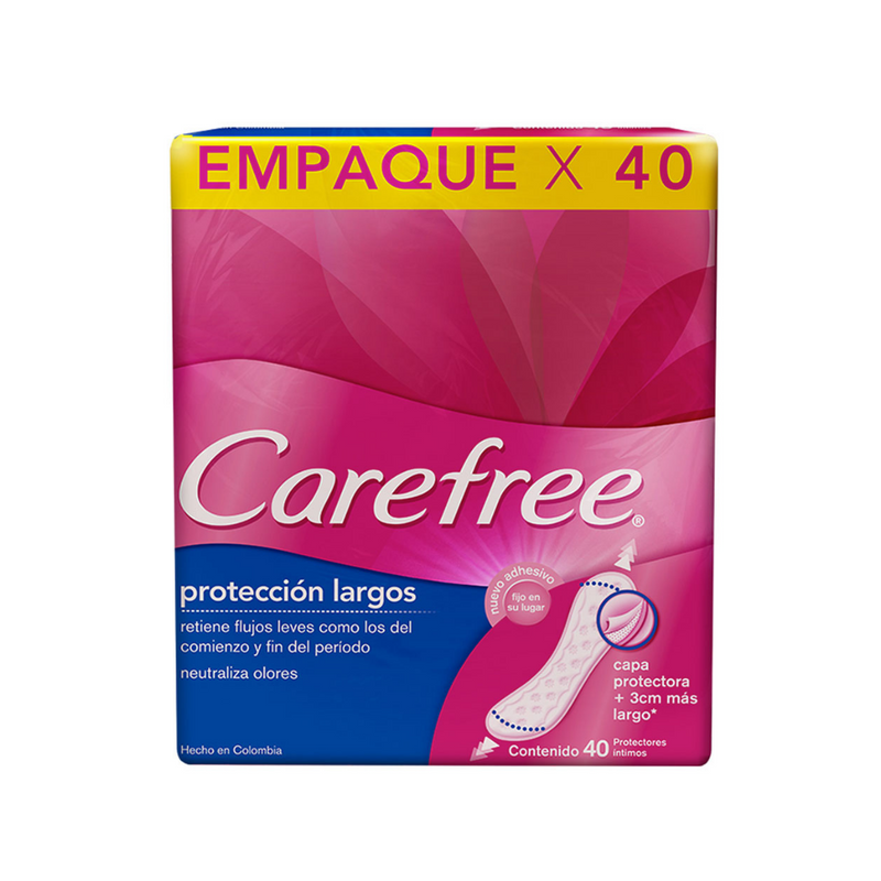 PROTECTORES DIARIOS CAREFREE LARGOS 40 UND